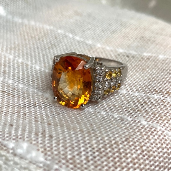 Jewelry - ✨HP✨ Citrine cocktail ring 925 silver